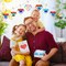Wooden DAD Ornaments to Paint Father's Day Birthday Party Decoration Cutouts Unfinished 24PCS 3.5 x 3 inches, DIY Blank Unfinished Wood Daddy Ornament for Home Crafts Hanging Father Day Decoration